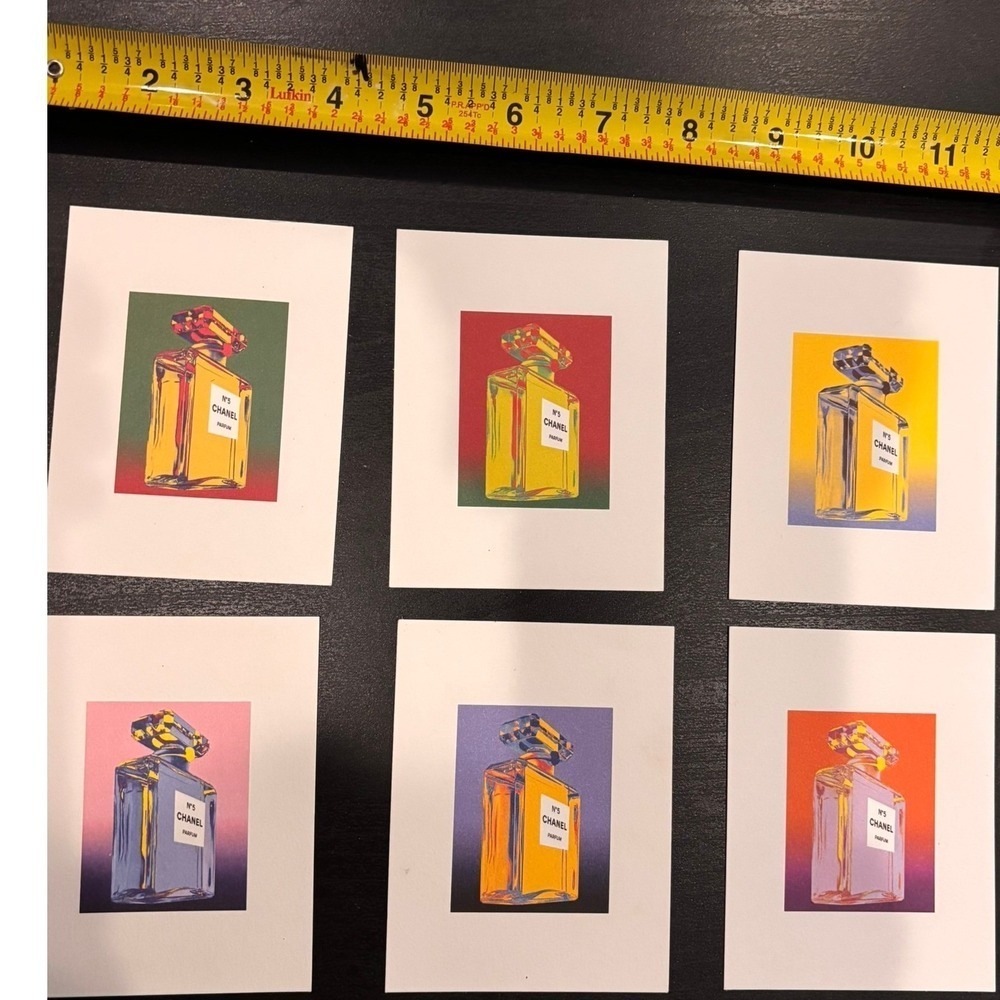 Chanel No 5 Parfum Andy Warhol Pop Art Postcard Set of 6 Multi Color Collectible